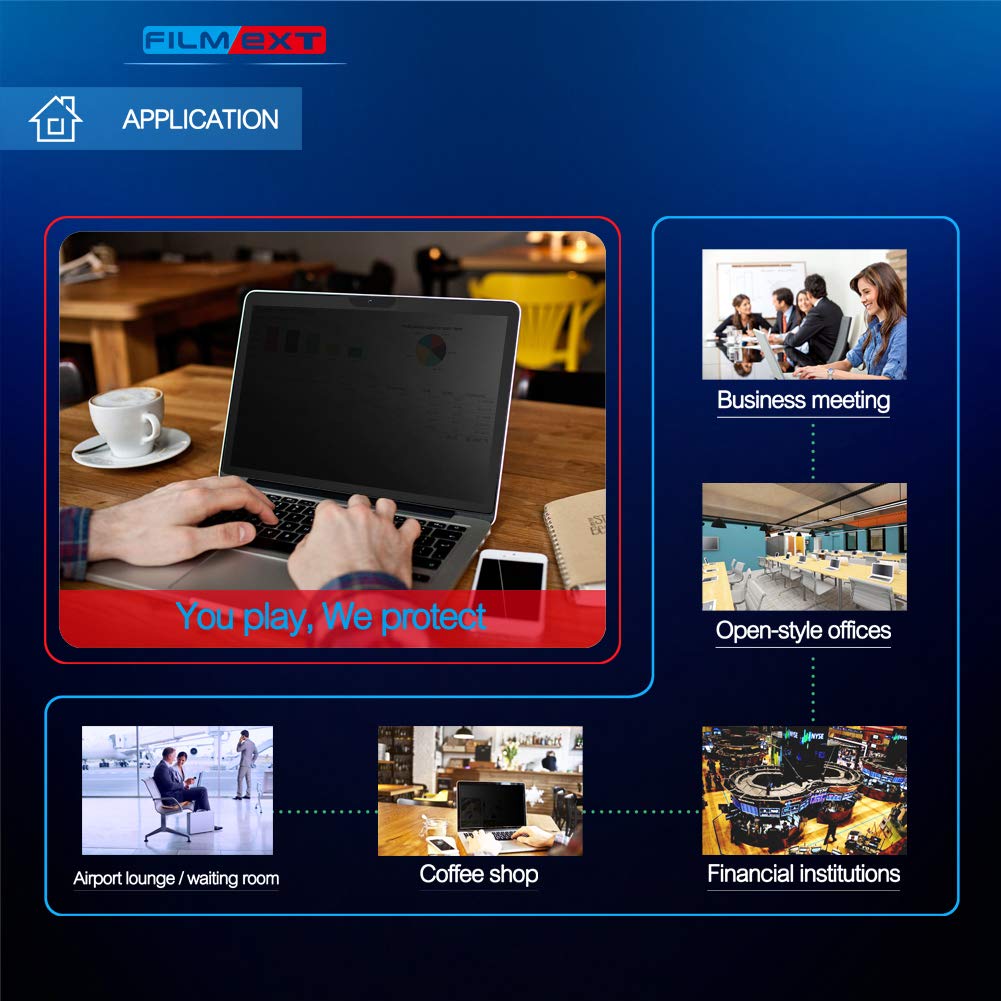 Filmext For Macbook Pro16 Inch 2019 Removable Hd Privacy Screen Protector, Bubble Free Design,Microfiber Cloth,For Macbook Pro 1